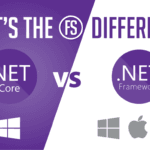 Visual representation of the difference between net core and net framework.