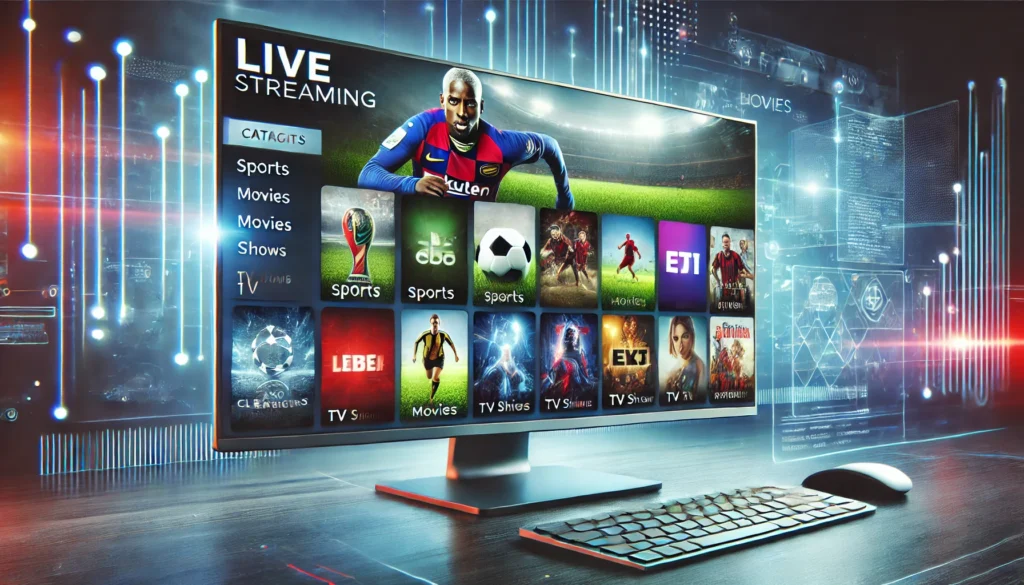 Methstream live streaming platform with various content categories displayed.