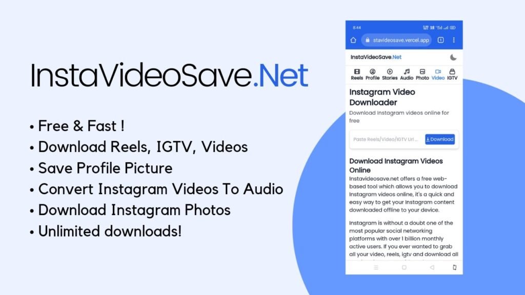 Save Instagram videos using instavideosave tool.