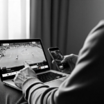 Live sports streaming on a laptop and smartphone.