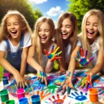 Discover how 4 girls fingerpaint together, unleashing creativity, teamwork, and fun through vibrant colors and expressive artistic techniques.